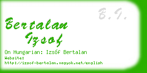 bertalan izsof business card