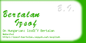 bertalan izsof business card